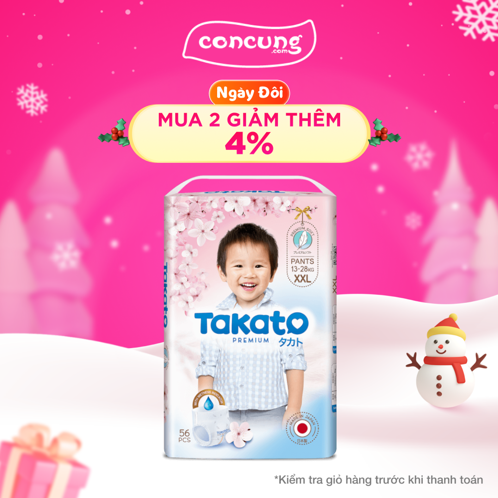 Tã quần Nhật Bản Takato siêu mèm mại (XXL, 56 miếng)