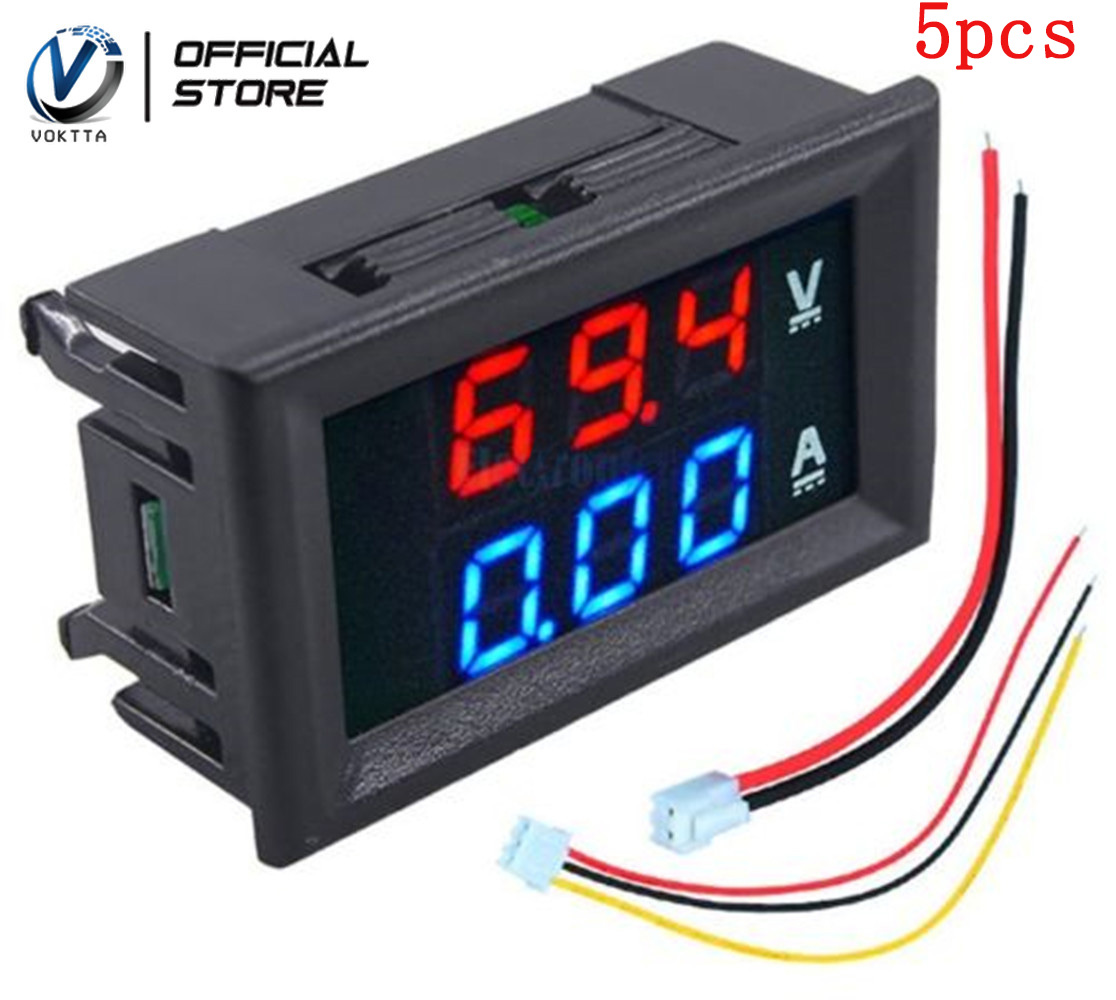 Original voktta dc 100v 10a led digital voltage ammeter blue + red 0.28 inch digital voltmeter meter