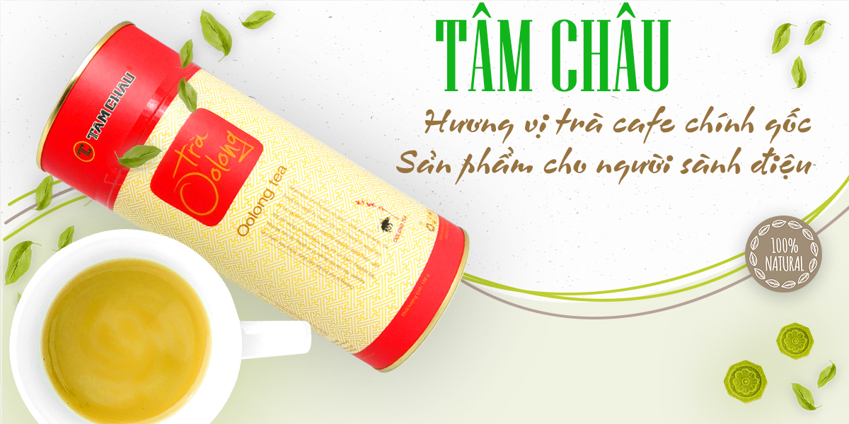 [HCM]Trà Oolong (Ô long, Olong) lon giấy Tâm Châu 100g