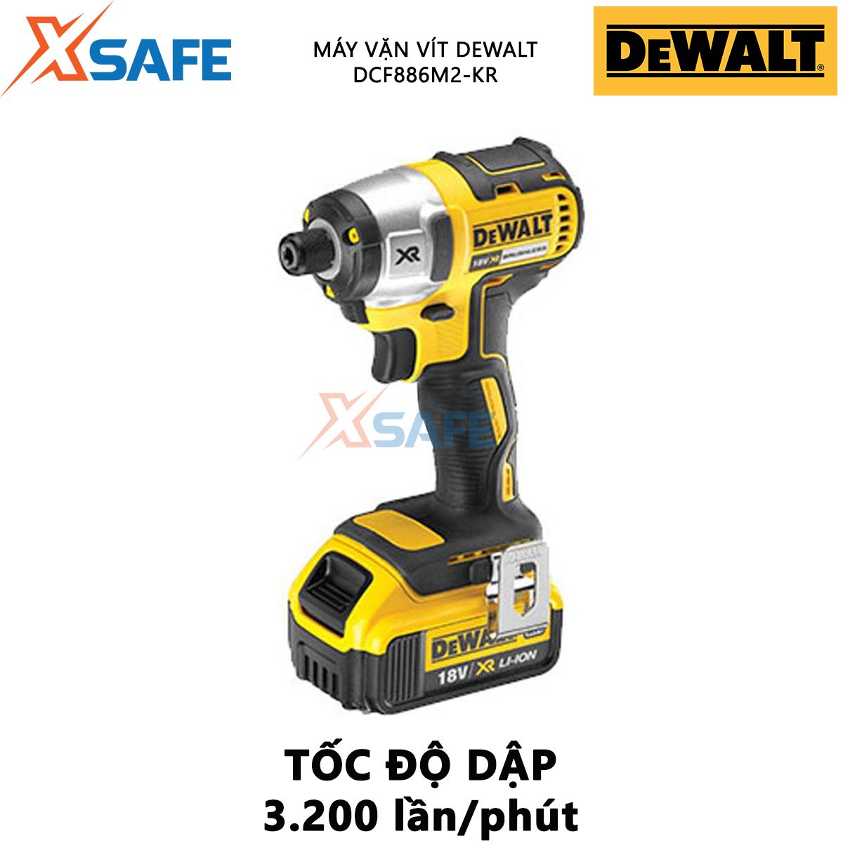 Electric screwdriver battery DeWalt dcf886m2-kr ratcheting screwdriver hand power generation battery 18V, force the maximum 165nm, no-load speed 0-2.800 rpm/min fitted for scooters, cars, truck [xsafe] [Xtool]