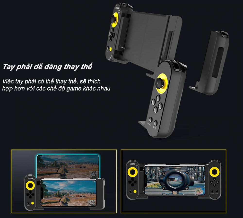 Tay cầm chơi game Bluetooh cho điện thoại IPEGA 9167,Liên quân, Freefire,Fifa,COD,Pes