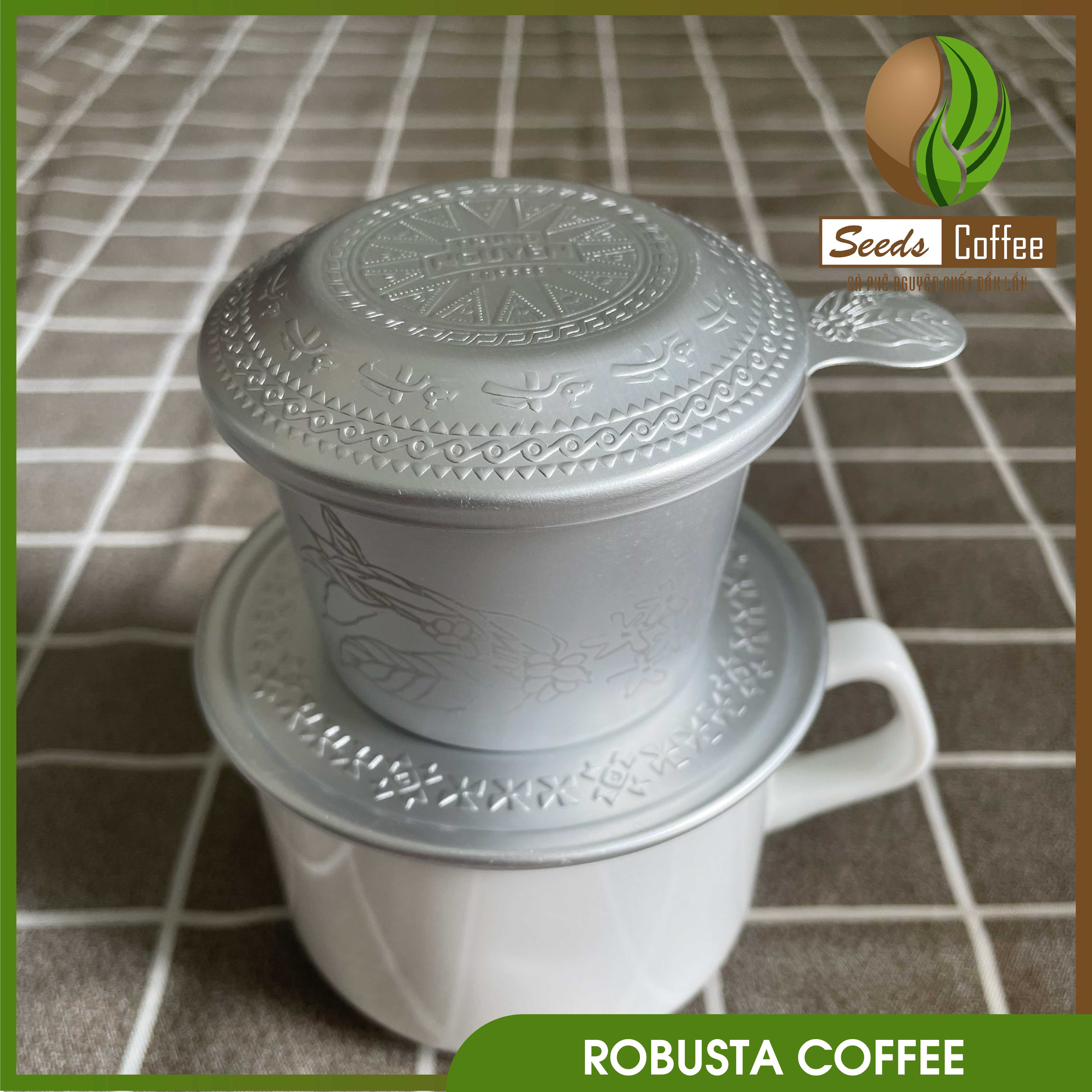 Phin nhôm pha cà phê hoa văn cao cấp loại 25gr