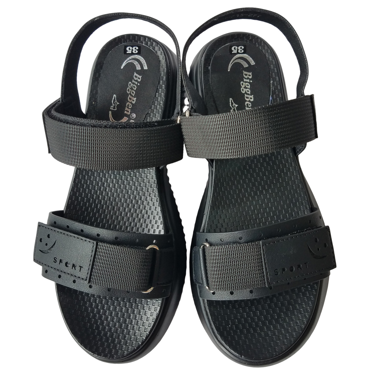Giày sandal nữ da bò thật BIGBEN cao 4,5cm SDN85