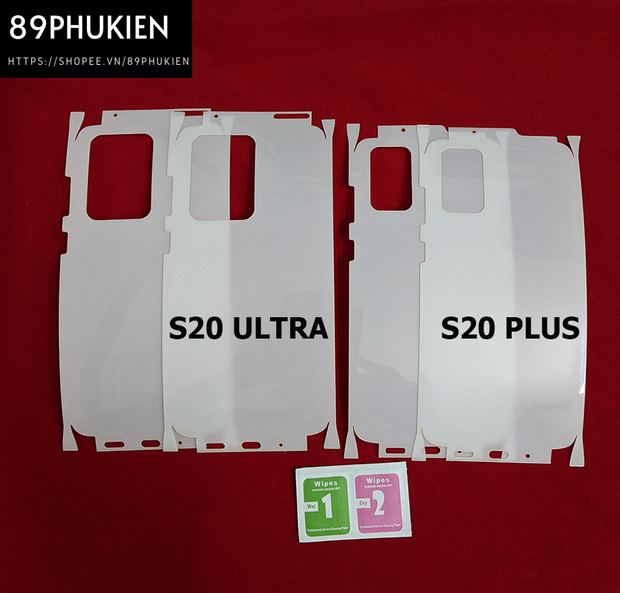 Miếng film dán PPF loại xịn phủ full 99% lưng viền Galaxy S20 Plus S20 Ultra