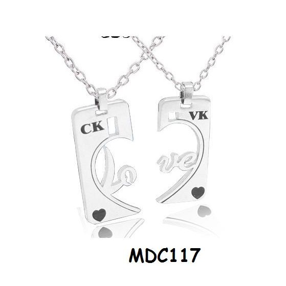 Dây chuyền cặp inox giá rẻ khắc tên MDC117
