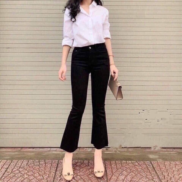 QUẦN JEANS ỐNG LOE mix đồ cực chất