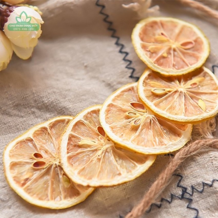 Chanh vàng thái lát sấy khô 100g, trà chanh vàng, dưỡng da, bổ sung vitamin, tăng cường miễn dịch