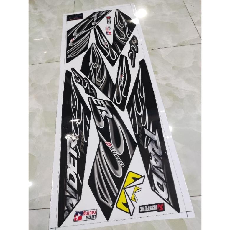 Tem Rời Satria Raider Dán Xe Đen Mẫu Lửa