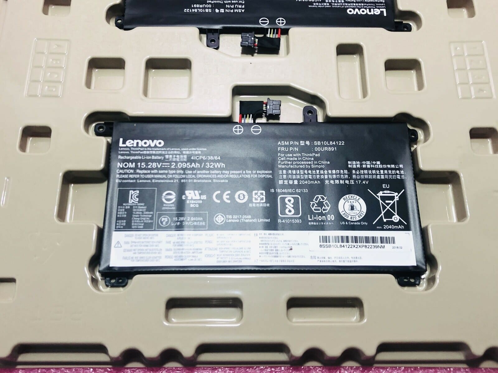 Pin(battery)Original Lenovo ThinkPad T580 SB10L84122 ZIN