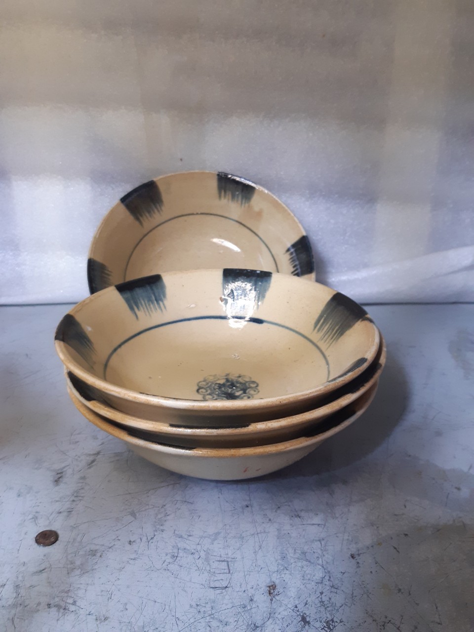 Combo 5 Tô kiểu xưa đá phết xanh nhỏ 16 cm ( hàng đá thô sơ)