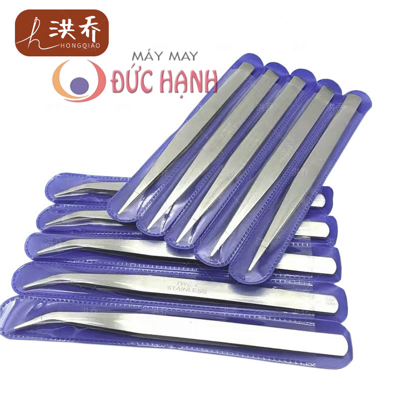 Nhíp xỏ chỉ - nhíp thẳng - nhíp cong - 1 cái