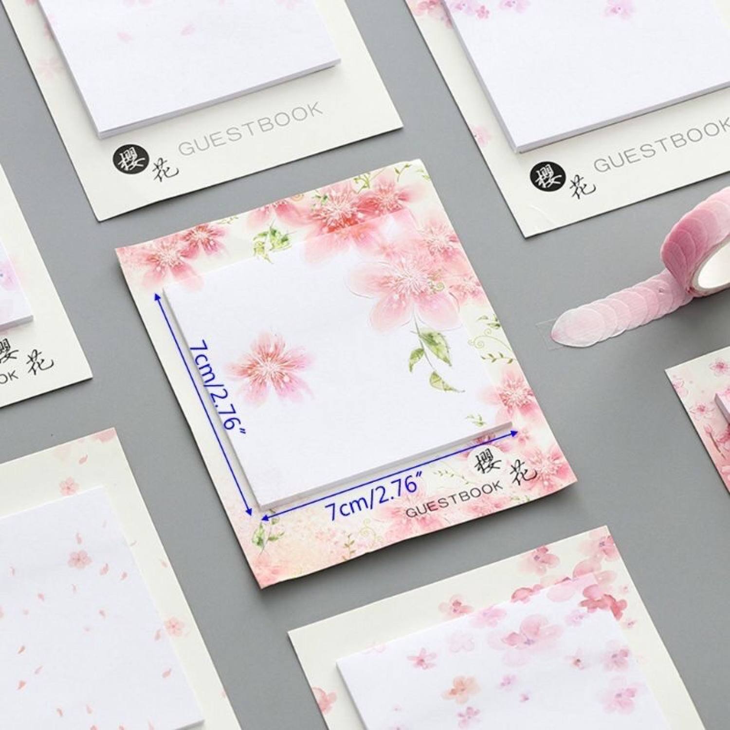 Giấy ghi chú hoa anh đào 7x7cm