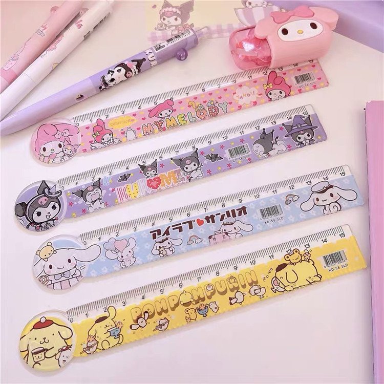 Thước Sanrio những người bạn 15cm mica