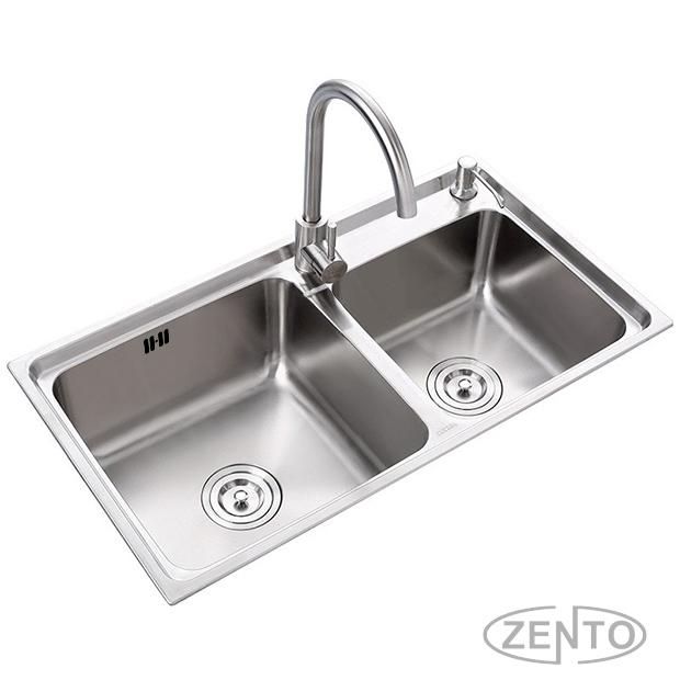 Chậu rửa bát inox 2 hố zento HD8045-304GM