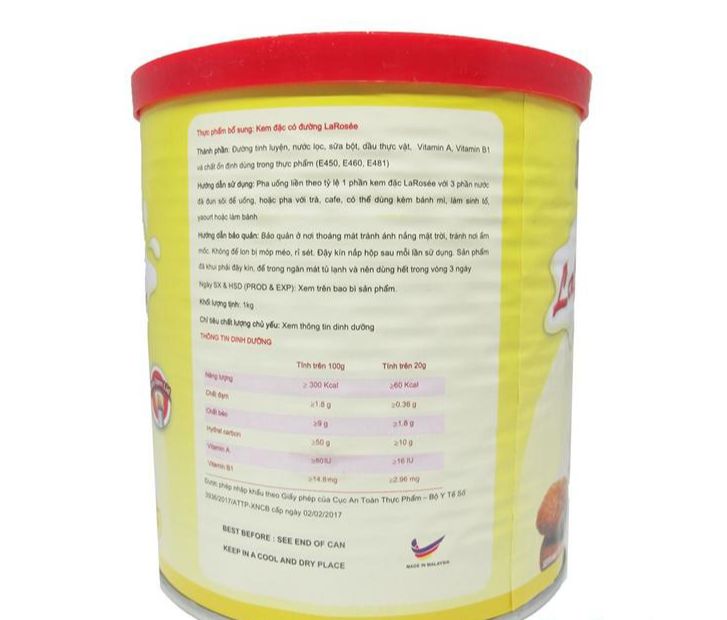 Sữa Đặc La Rosée hộp 1kg
