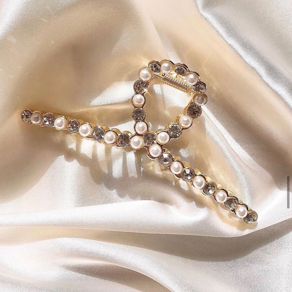 Kẹp Tóc lovely pearl cubic Hàn Quốc Korea
