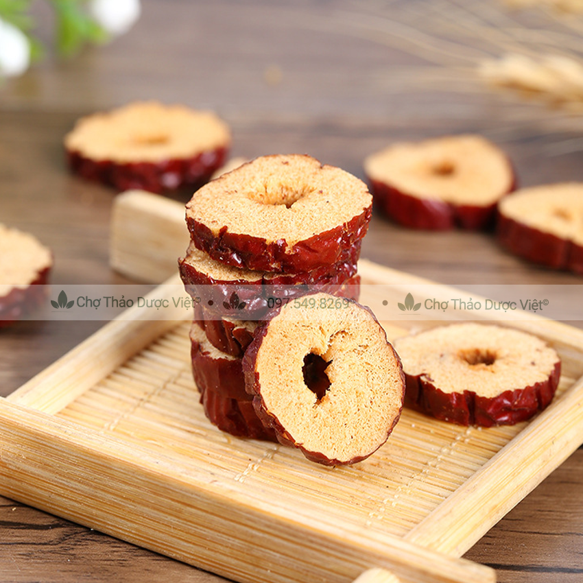 Táo đỏ thái lát 100g, trà táo đỏ sấy giòn, không vụn, dùng pha trà, chưng yến, nấu chè dưỡng nhan