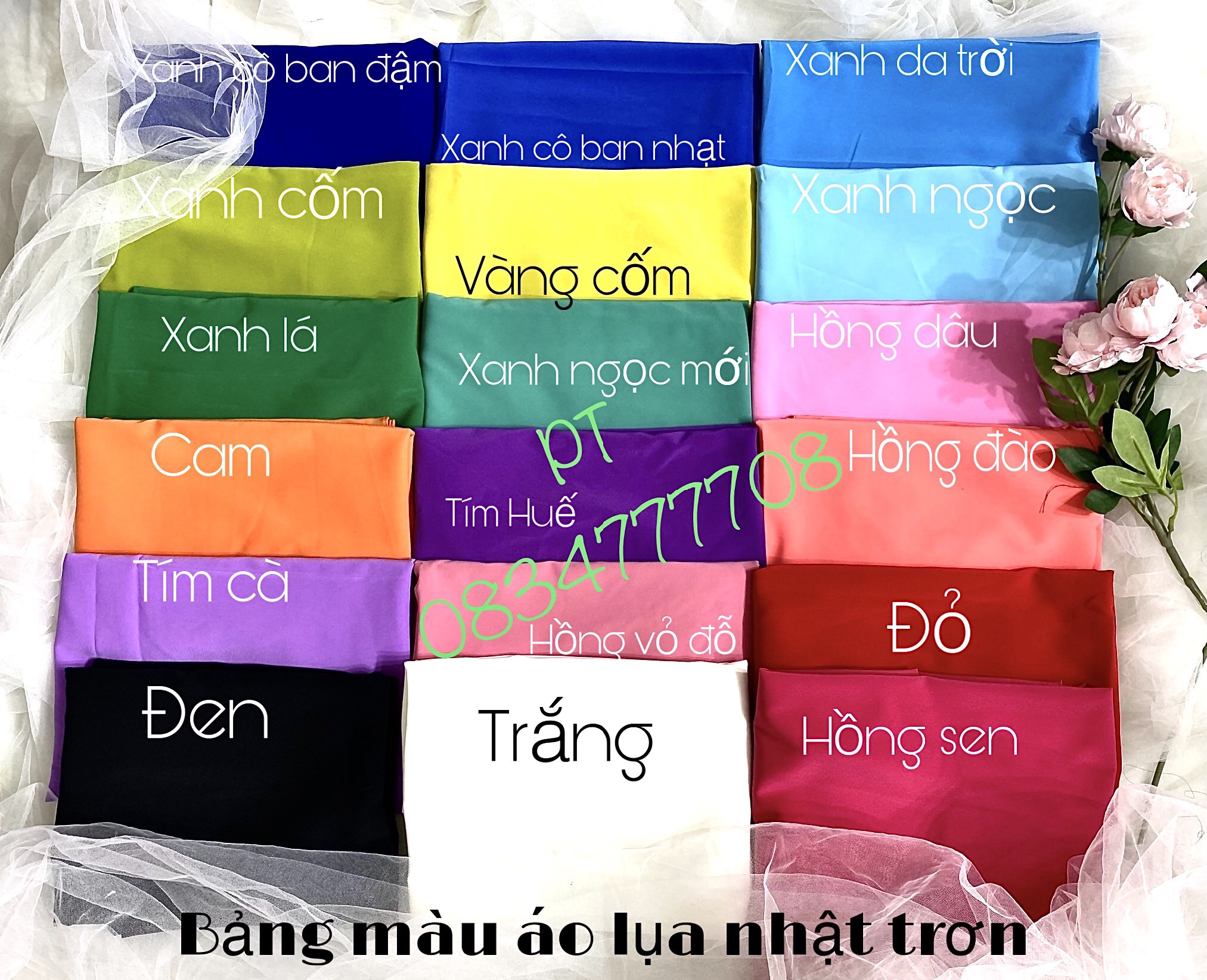 bảng màu quần lụa nhật