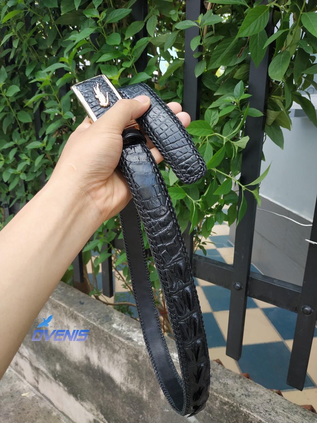 [FREE SHIP] Thắt Lưng Cá Sấu Liền Nguyên Tấm Lưng [ĐAN VIỀN THỦ CÔNG 100% RẤT BỀN]