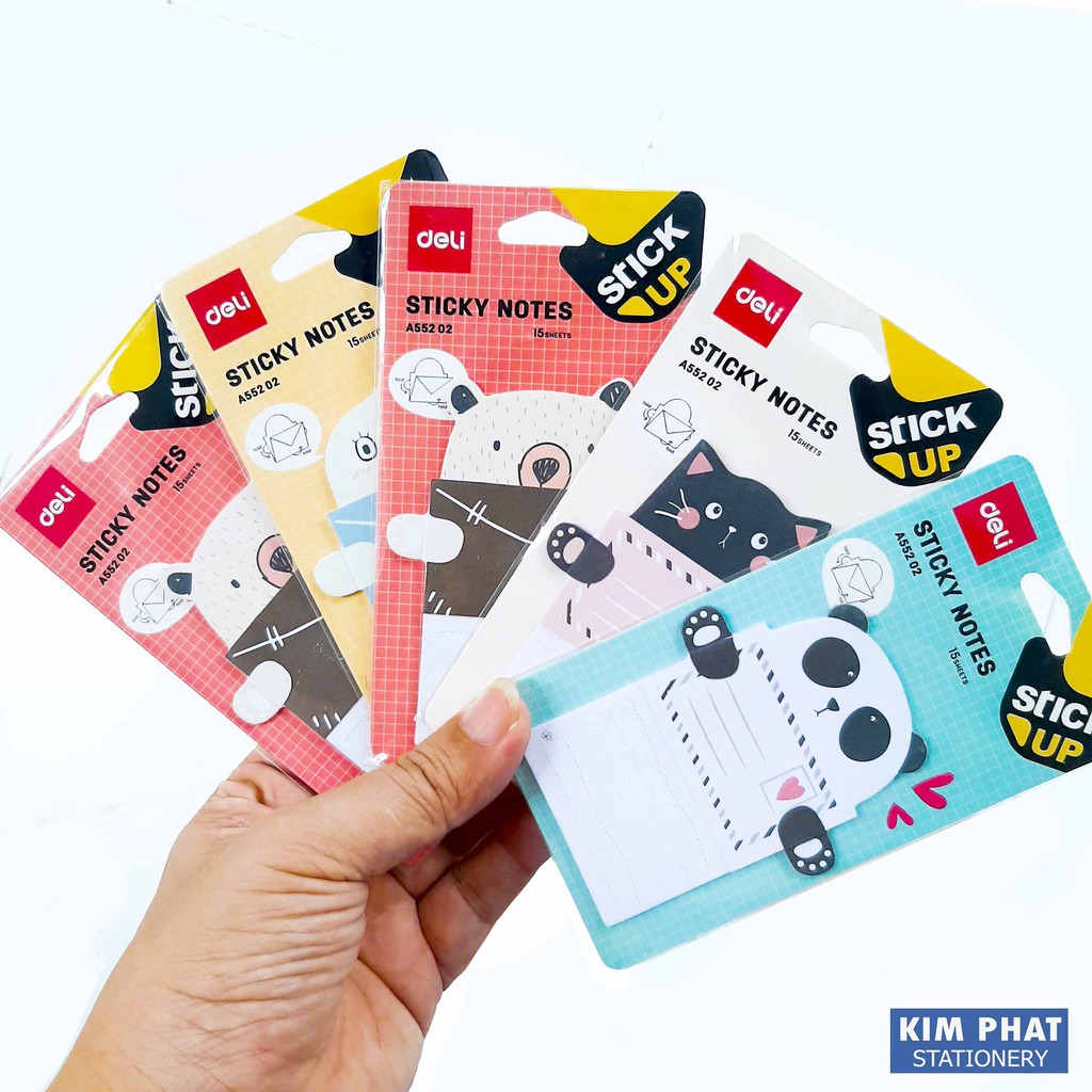 Giấy nhớ, Sticky Notes hình con vật dễ thương DELI EA55202