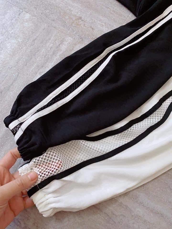 Quần jogger phối lưới