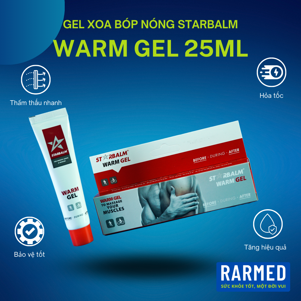Gel xoa bóp làm nóng Starbalm Warm Gel trước và sau vận động - 25ml