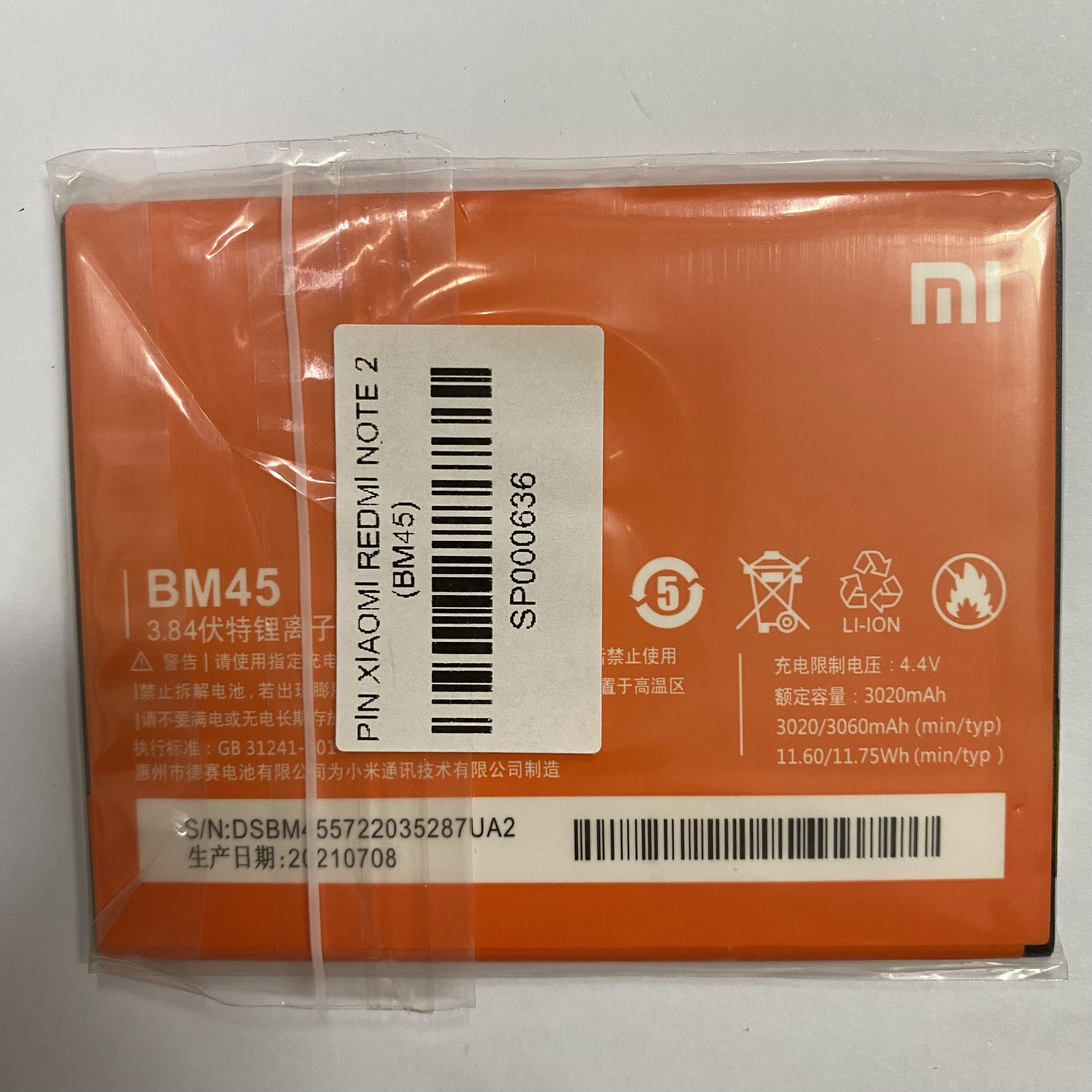 Pin Xiaomi Redmi Note 2 BM45 mới 100% bảo hành 1 đổi 1