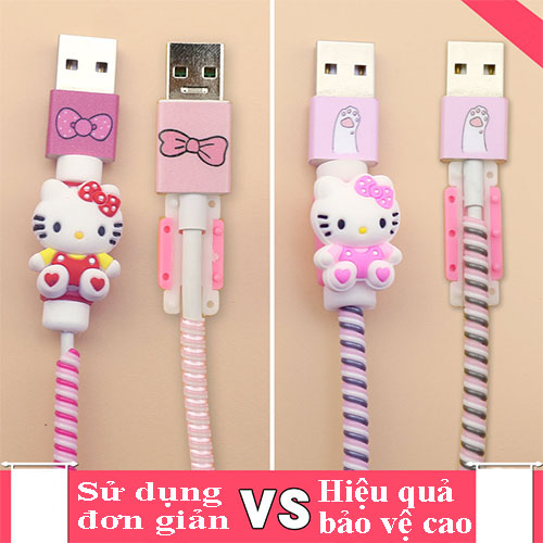 Nút gắn bảo vệ đầu cáp sạc hình thú