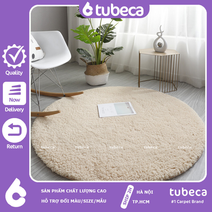 Thảm lông trải sàn tròn đẹp giá rẻ 80cm 1m 1m2 | lông cừu xoăn | tubeca