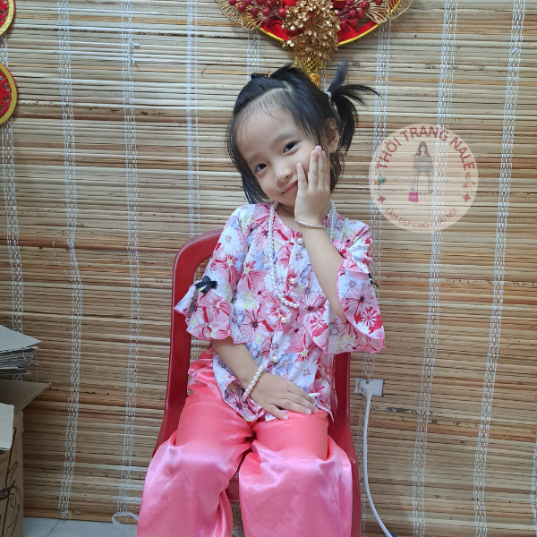 Đồ Bà Ba Tay Xòe Lụa ManGo Cho Bé Gái size từ 6-34kg