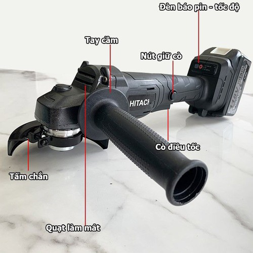Máy mài - máy mài pin hitachi 118v - máy mài, máy cắt không chổi than- pin 10 cell