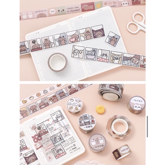Washi chiết Washitape gấu cute hàn quốc WS006