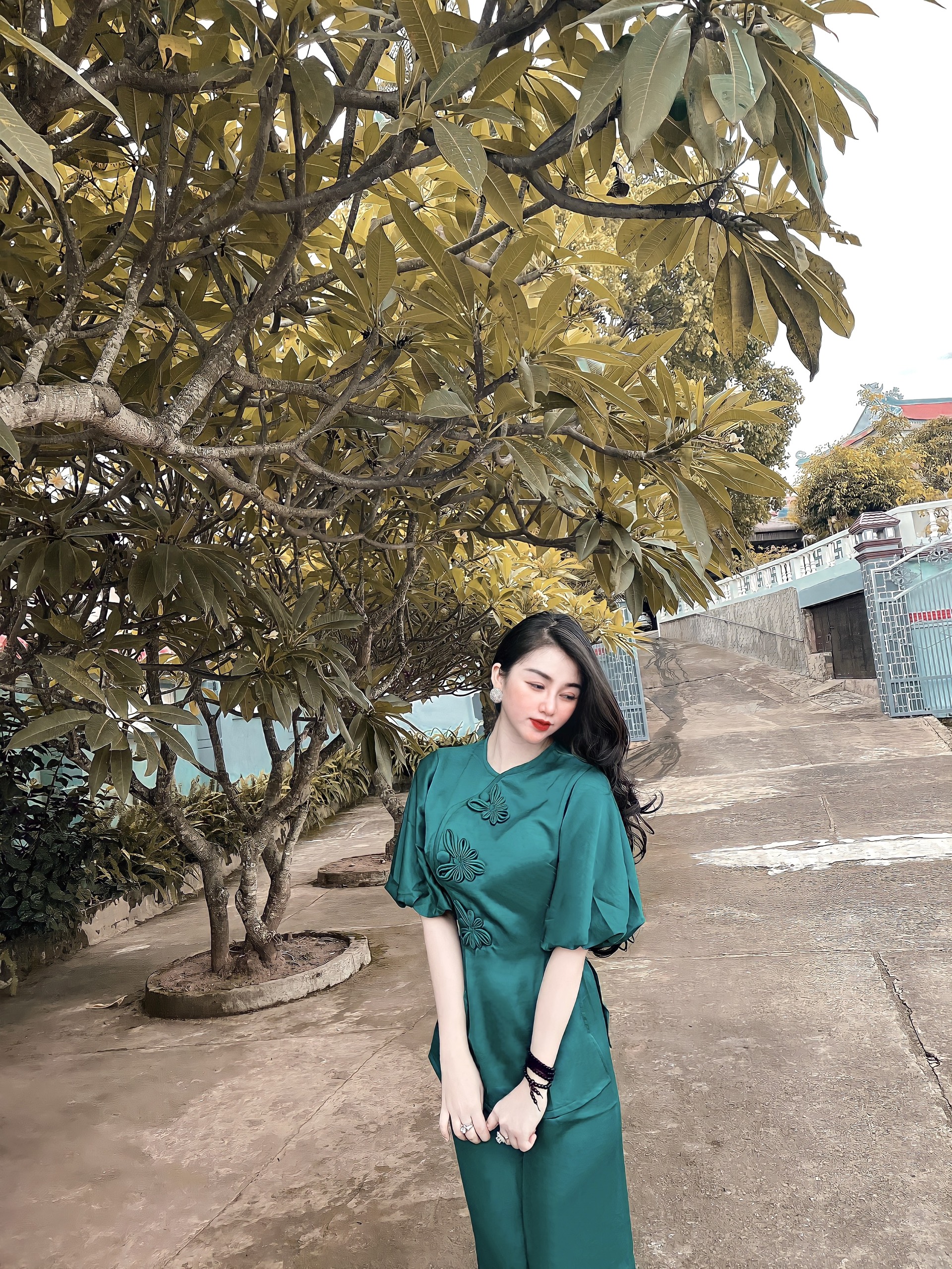 SET ĐỒ LAM ĐI CHÙA CAO CẤP NÚT HOA ẢNH THẬT