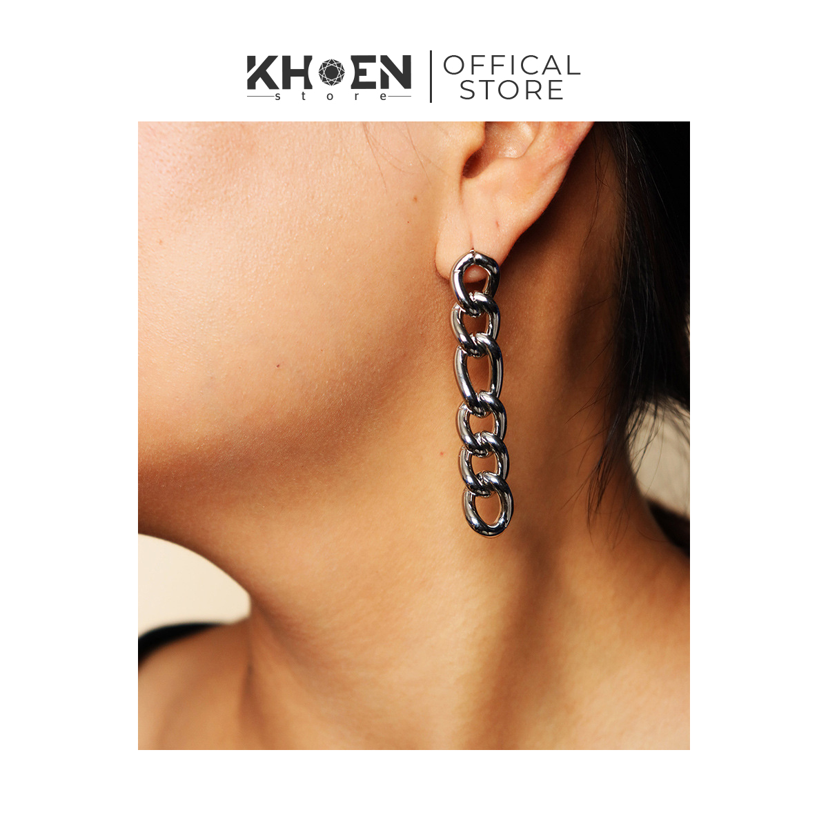 Bông tai nữ Xích ngắn dài (đôi) - Khoen store