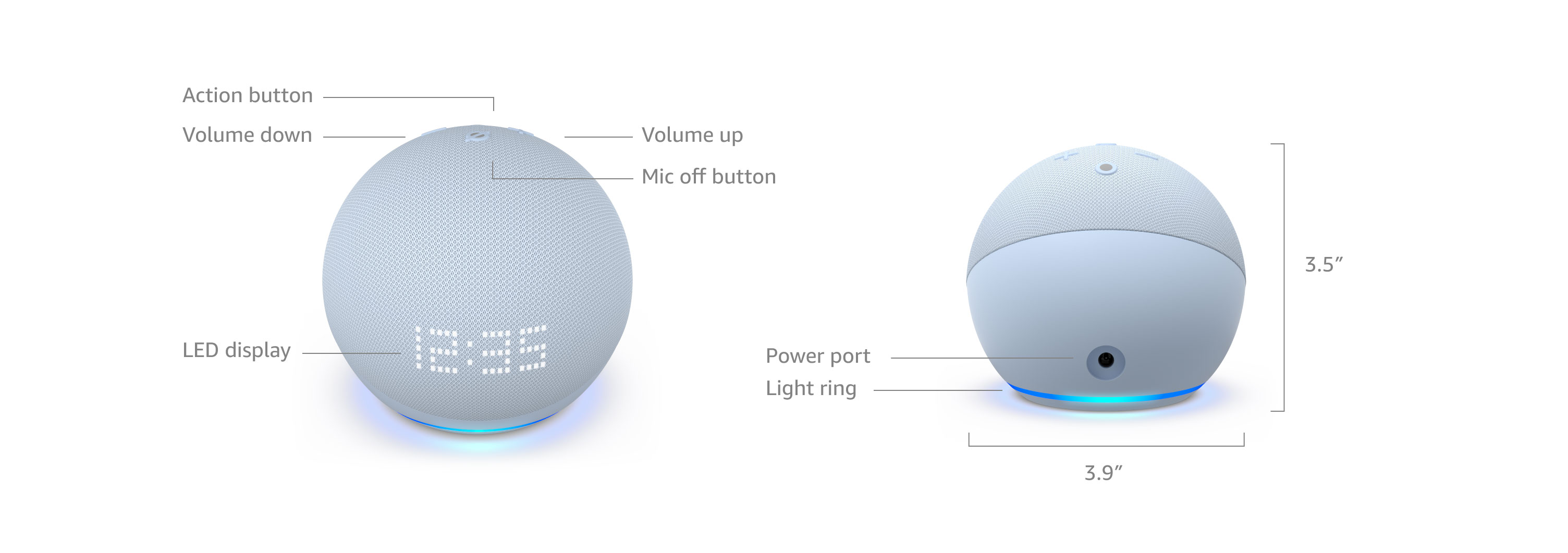 Amazon Echo Dot 5 with clock – Loa bluetooth có đồng hồ thông minh bản mới 2022