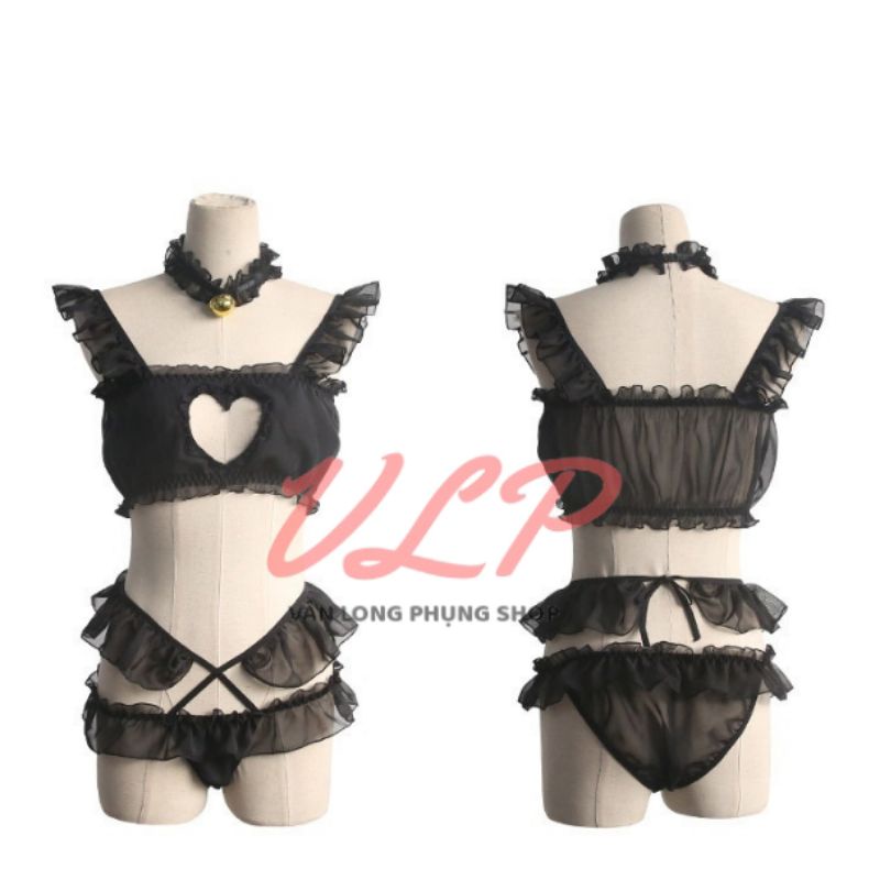 [BIGSIZE_100KG]_DN52_Set mèo cosplay tơ lụa Nhật Bản