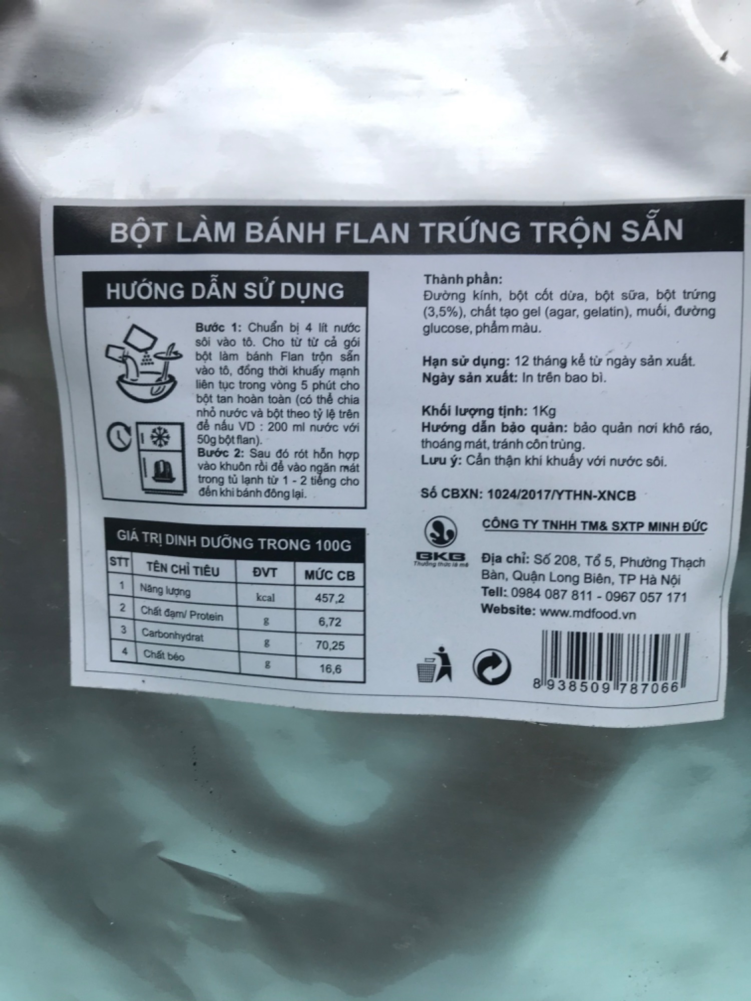 bột flan vị trứng bich 1kg