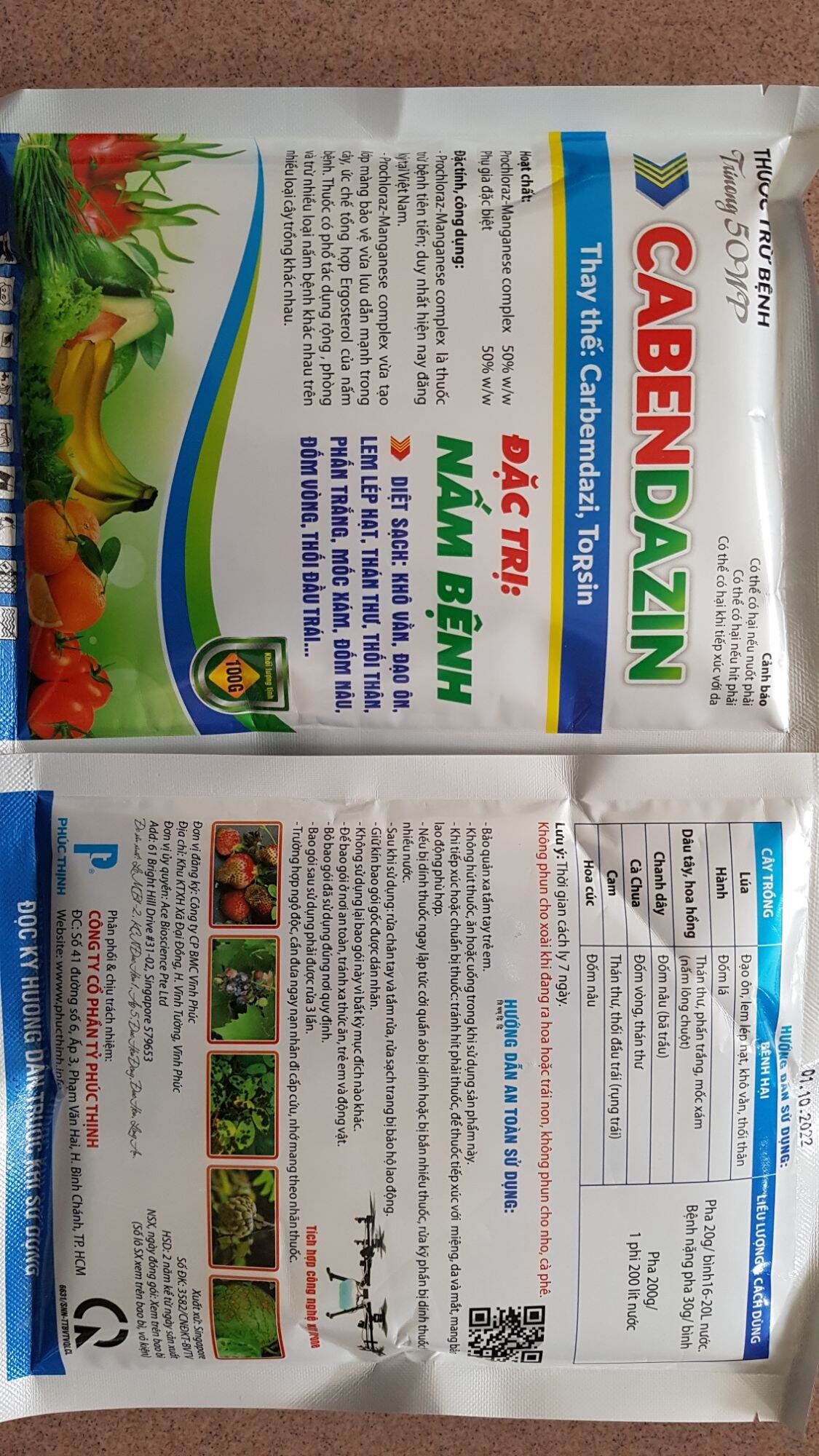 Thuốc trừ nấm bệnh CABENDAZIN (Singapore)