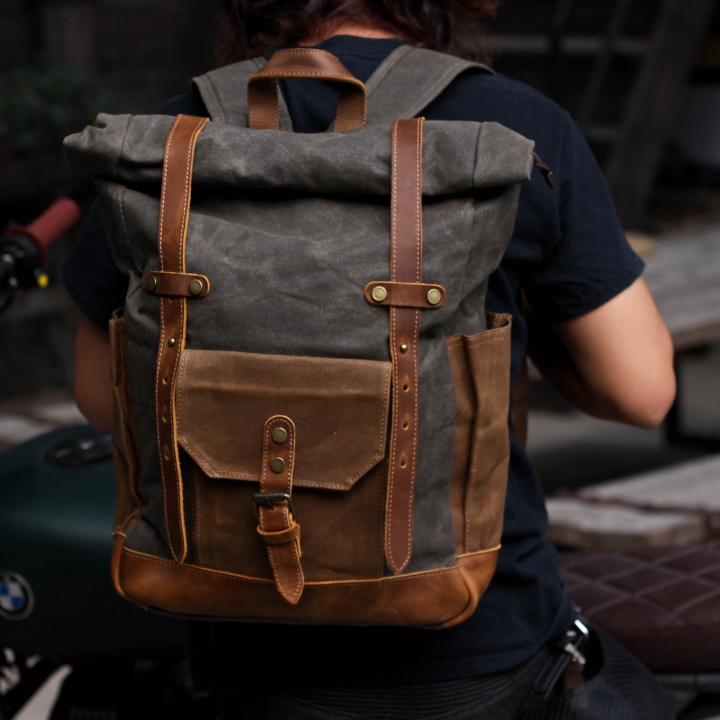 Balo Da Bò Thật balo canvas BL01 [ Bảo Hành 5 năm ] - Du Mục Store