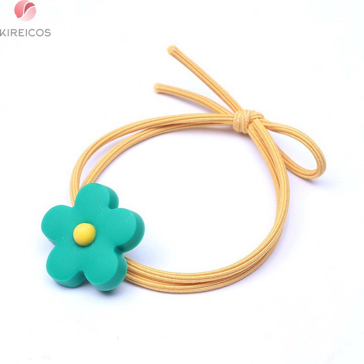 [HCM]Set 5 Dây Cột Tóc Và 1 Kẹp Hoa 5 Cánh Nhiều Màu