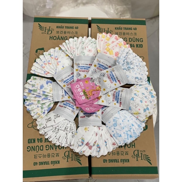 [Combo 100 cái]Khẩu trang 4D-KF94 Hoàng Dũng trẻ em