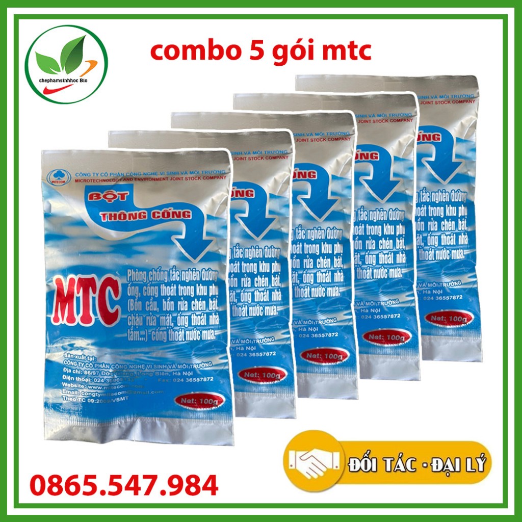 Combo 5 gói. Bột thông cống MTC. Gói 100g