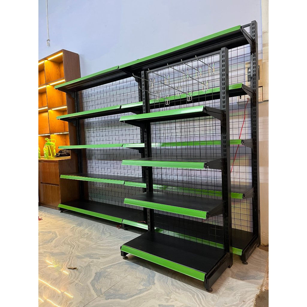 Kệ Đầu Siêu Thị (Dài 70cm x Cao 1m5 x 4 Tầng) Kệ Siêu Thị Màu Đen