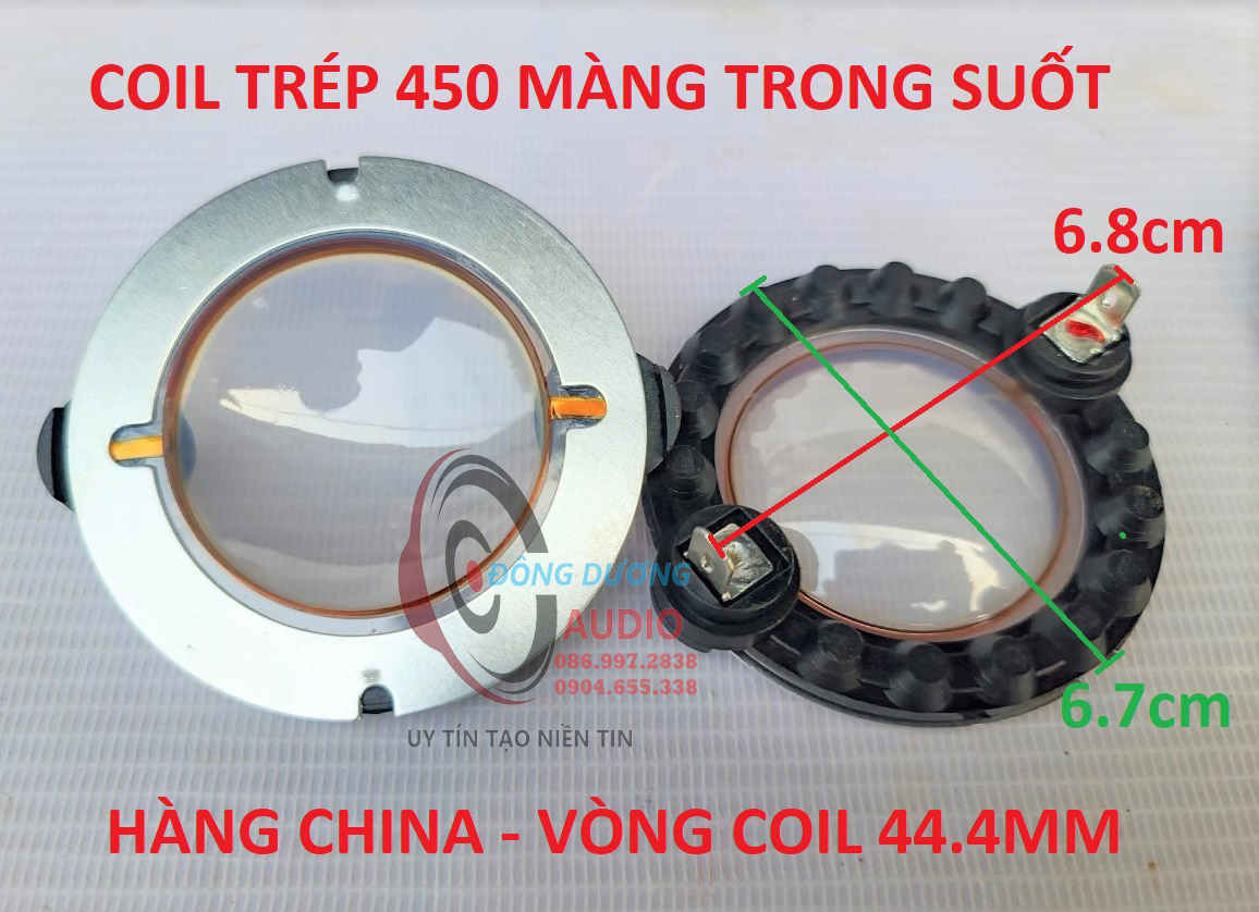 Côn thay cho trép kèn 450 - côn trép 44.4mm - loại màng trong suốt