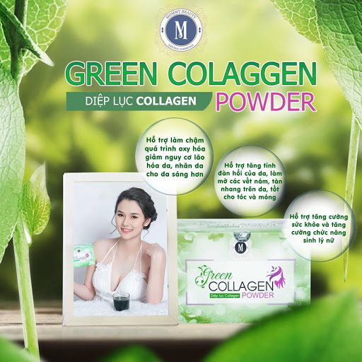 Diệp Lục Collagen Powder Chính hãng 100% Giảm Cân , Đẹp Da, Chống Lão Hóa Hộp 30 gói