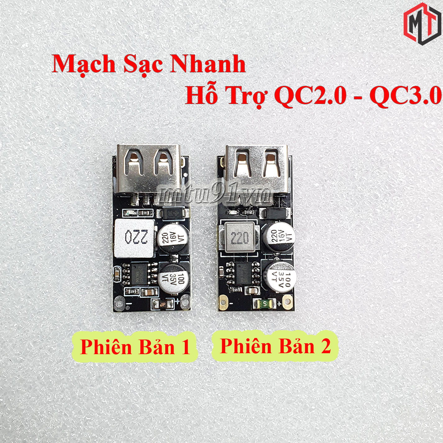 Mạch Sạc Nhanh Hỗ Trợ QC2.0 - QC3.0 (Mạch BUCK 10-32VDC ra 1 cổng USB 5V-2.1A)