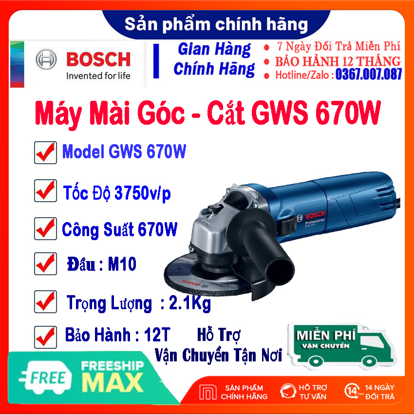 Máy Mài Bosch - Máy Cắt Bosch - Máy Mài Cầm Tay,Máy Cắt Cầm Tay GWS 6-100 SM - Vật Liệu 100% Đồng Nguyên Chất - Bảo Hành 6 Tháng - Sản Xuất Theo Tiêu Chuẩn Công Nghệ Đức . Bảo Hành 1 Đổi 1