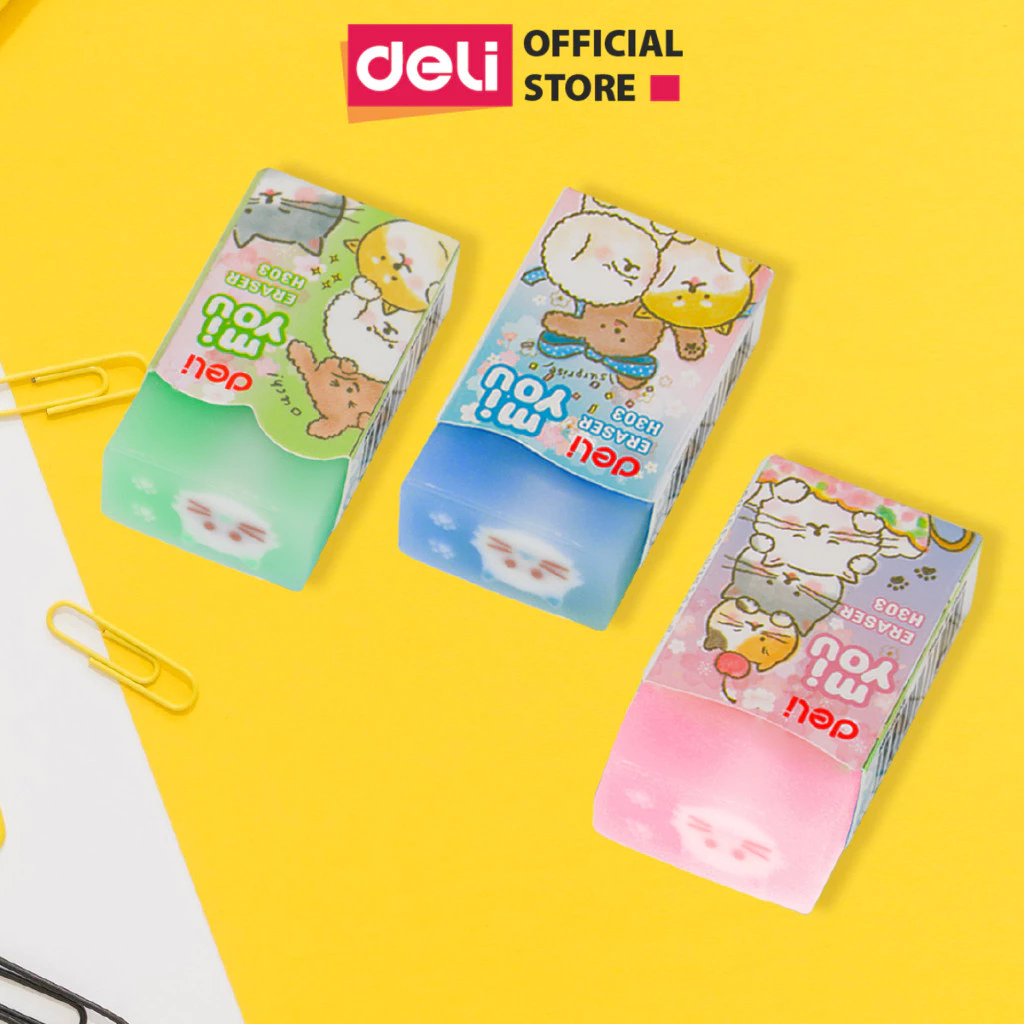 Combo 5 Cục Gôm Tẩy Bút Chì 2B Deli EH303 Tẩy Sạch Sẽ Ít Vụn Không Mòn Giấy Phù Hợp Cho Học Sinh