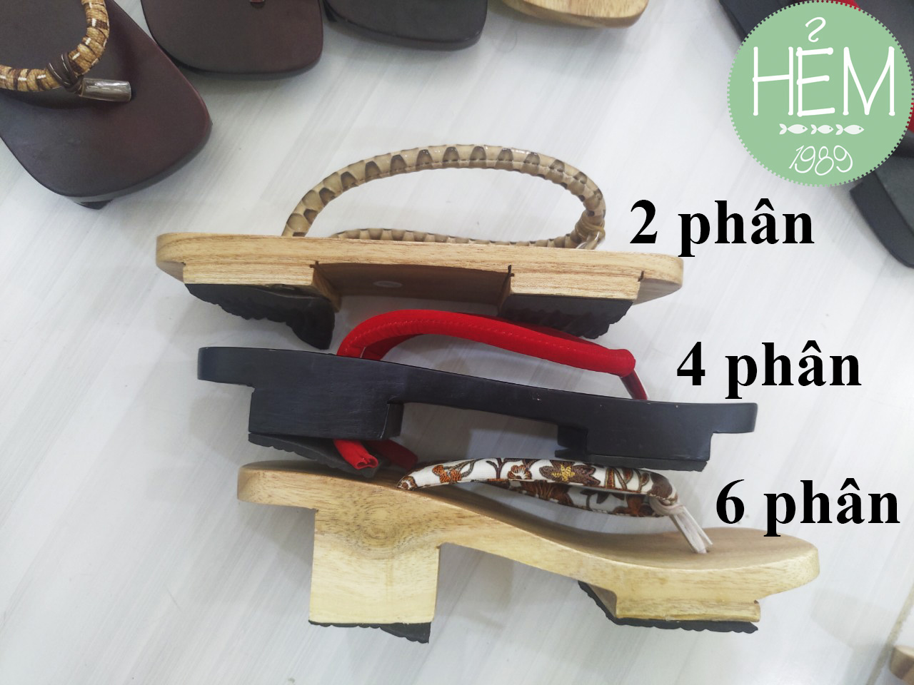 Guốc gỗ Nhật/Geta quai hồng dịu dàng