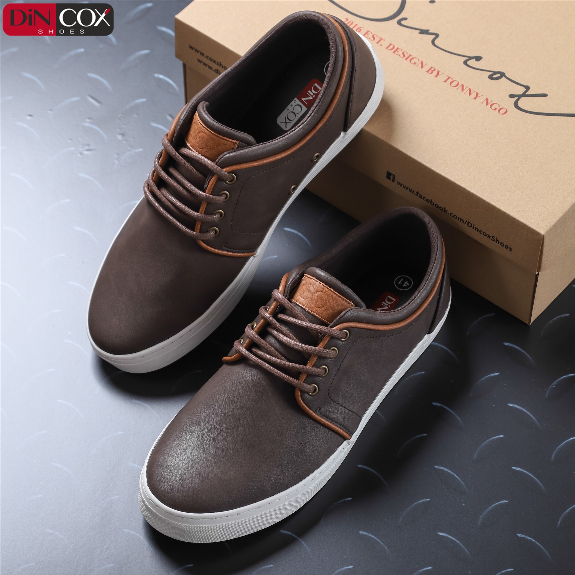 Giày Thể Thao Nam DinCox Dark Brown C03